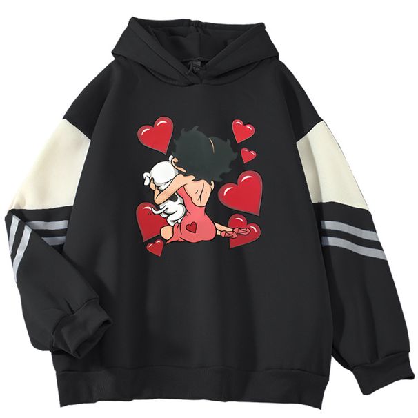 American Style Color Block Sweatshirt For Men, Loose Fit, Niche Monster Print Pullover, Cool And Stylish Outerwear_viptrois.com
