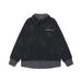 Two-Piece Plaid Patchwork Sweatshirt Niche Paint Splatter Double Layer Turn-Down Collar Pullover Long Sleeve Shirt_viptrois.com