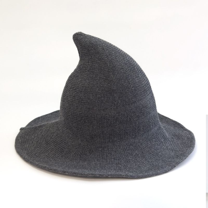 Unisex Halloween hat conventional wizard hat folding knit hat spire witch hat_viptrois.com