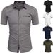 Men's Clothing Short Sleeved Plaid Fashion Casual Tops Shirts_viptrois.com