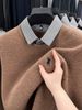 2025 Autumn/Winter New Thick Warm Bottom Youth Sweater Fake Two Casual Sweaters_viptrois.com