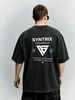 Men's Clothing Heavy Washed Cotton Short Sleeved T Shirt Casual Trend Unisex Summer Ins Black Round Neck Top Trendy Versatile Half Sleeve_viptrois.com
