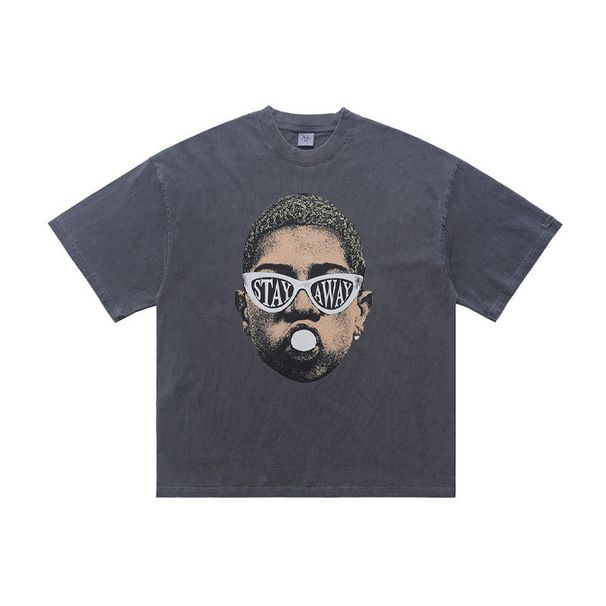 American Street Style 300g Washed Vintage Summer New Loose Short Sleeve Unisex Top_viptrois.com
