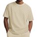 Summer Men's Checkerboard Loose Drop Shoulder Round Neck Simple Casual Sports Short Sleeve T-Shirt_viptrois.com