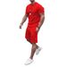 Men's Clothing Summer Men's Solid Color Short Sleeved Suit Shorts Two Piece Suit Casual Men's Sports Large Size Suit_viptrois.com