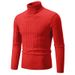 Men's Retro High Neck Sweater - Slim Fit Knit Pullover For Layering In Solid Colors (White, Black, Wine Red & More)_viptrois.com
