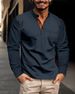 Men's Clothing Foreign Trade Men's Polo Shirt Lapel Long Sleeve Color Matching Men's New European And American Style_viptrois.com