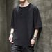 Chinese Summer Thin T-shirt Men's Short Sleeved Tang Trendy Loose Ethnic Style Cotton Linen Top_viptrois.com