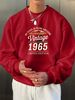 Men's Loose Casual Fashionable Retro 1965 Pattern Printed Round Neck Long Sleeved Sweatshirt Suitable For Autumn And Winter Wear_viptrois.com