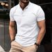 Unbeatable Quality Ins2025 Summer T-shirt Simple Slim Fit Business Men's Button Henry Collar Sports Polo Shirt_viptrois.com
