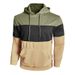 Men's Long Sleeve Casual Hoodie With Color Block Design - Comfortable & Stylish Pullover Sweatshirt For Fall & Winter_viptrois.com