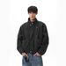 Men's Clothing American Retro Washed Distressed Canvas Stand Collar Bomber Jacket Unisex Boxy Barn Style Work Jacket_viptrois.com