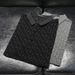 Men's Clothing High End Lapel Short Sleeved Polo Shirt Men's Summer Flocking Printing Slim Business Short Sleeved T Shirt E1923_viptrois.com