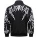 Men's Zip-Up Hoodie Jacket - Streetwear Print Overshirt, Thick Cotton Blend, Dark Aesthetic (S-XXL, Black/White/Red/Purple)_viptrois.com