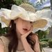 Fairy Organza 2025 New Summer Women's Straw Pearl Beach Hat, Sun Hat_viptrois.com