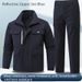 Men's Heavy-Duty Workwear Set - Flame-Resistant Welding Coveralls, Durable Camouflage Uniform For Construction & Labor Protection (Blue/Gray/Green)_viptrois.com