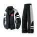 Men's Clothing Embroidered Patchwork Retro Color Block Hooded Jacket Set - Casual Streetwear With Vintage Style (Black, Navy Blue, L/XL/XXL/XXXL/M)_viptrois.com