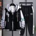 Men’s Casual Hooded Jacket & Joggers Set – Trendy Streetwear, Breathable & Comfortable (M-8XL, Black/Blue/Beige, Polyester Blend)_viptrois.com