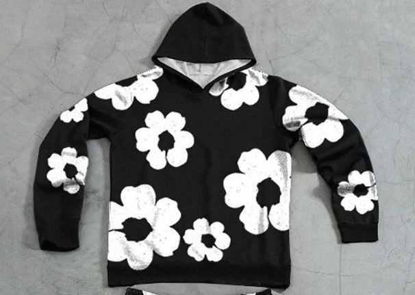 Men's Clothing Men's Summer Black And White Floral Print Shorts, Trendy And Stylish Casual Sports Pants, New Arrival For Spring And Summer._viptrois.com