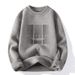 Men's Fleece Knit Sweater - Winter Warm Loose Fit Round Neck Long Sleeve Pullover_viptrois.com