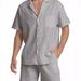Men's Clothing Summer Sports Short Sleeved Shorts Suit Linen Loose Casual Men's Shirt Suit_viptrois.com