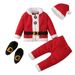 Christmas Men and women children spring and winter long-sleeved Santa Claus dress up four-piece children's clothing ins_viptrois.com