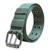 Canvas Men And Women Trendy Double Pin Buckle Punk Belt Casual Cargo Pants Waistband_viptrois.com
