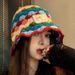 Dopamine diamond grid for women, versatile in autumn and winter to show off face, small woolen basin hat, Korean version_viptrois.com