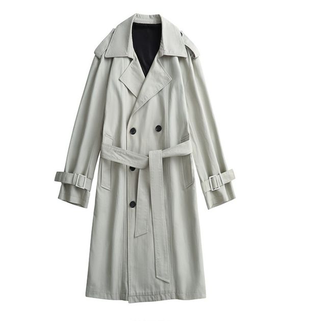 Men's Windbreaker Autumn And Winter Mid Long Style Double Breasted Knee High Fashion Trend Coat Casual Jacket_viptrois.com
