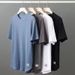 2025 Summer Ice Silk Hot Short Sleeve T-shirt Trendy Loose Casual Sportswear_viptrois.com