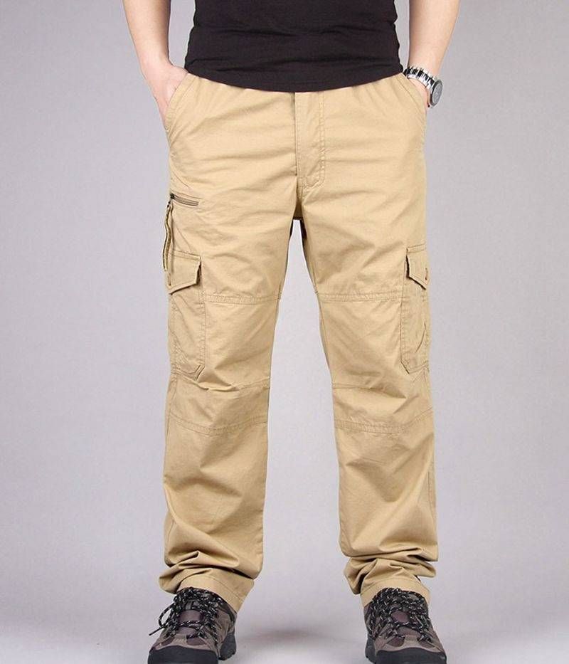 Men's Clothing Men's Multi-Pocket Cotton Cargo Pants – Classic Workwear For Outdoor & Urban Style_viptrois.com