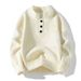 Men's Half-Turtleneck Button Sweater – Warm Winter Knit Pullover (Black/Grey/Beige, M-3XL)_viptrois.com
