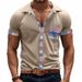 Men's Clothing TK New Summer Men's Loose Casual Light Luxury Bohemian Style Contrast Color Shirt Short Sleeved Cardigan_viptrois.com