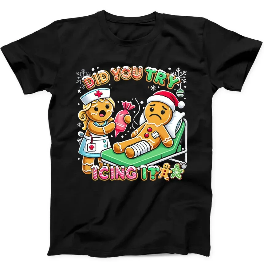 Gingerbread Nurse Christmas Best Seller Funny Gift Tee Black T Shirt Mens Womens Tees Top 150_viptrois.com