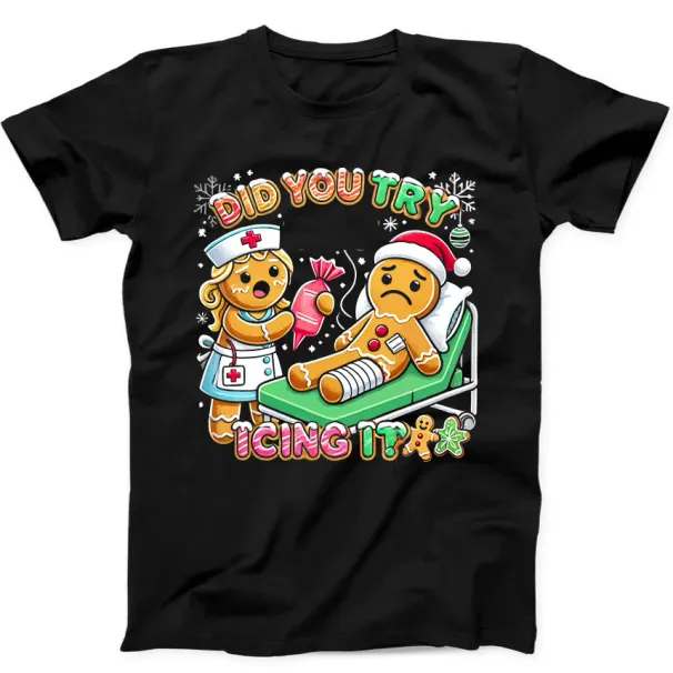 Gingerbread Nurse Christmas Best Seller Funny Gift Tee Black T Shirt Mens Womens Tees Top 150_viptrois.com