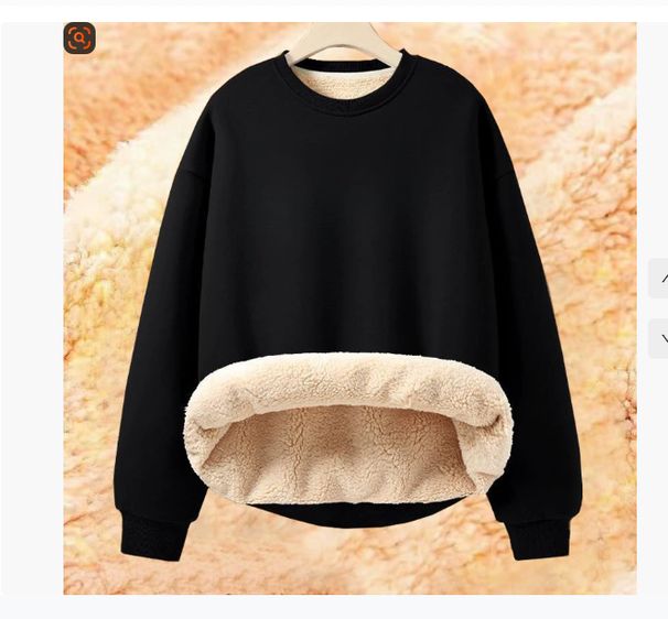 Lambskin Round-neck Padded Thick Sweater, Stylish And Loose Long-sleeved Coat_viptrois.com