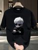 【DORAE】2026 Unisex T-shirt (Heavyweight Cotton) Black (Oversized "Cool Anime Boy" Print & Edgy Urban Design) – High Street Style For Street Style_viptrois.com