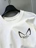 100% Cotton Men's 3-Pack T-shirts Minimalist Cat Ear Graphic With Rendi Text Print Crew Neck Short Sleeve Casual Tops In Black White Gray_viptrois.com