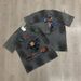 Summer Vintage Grey Rhinestone T-Shirt Cyberpunk Human Organ Circuit Double-Sided Print Loose Hip-Hop Streetwear Top_viptrois.com
