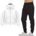 Men's Clothing DIY Light Board Autumn Ins New Hooded Sweater Suit Thin Velvet Jacket Men And Women Double Hat Autumn And Winter Couple Suit_viptrois.com