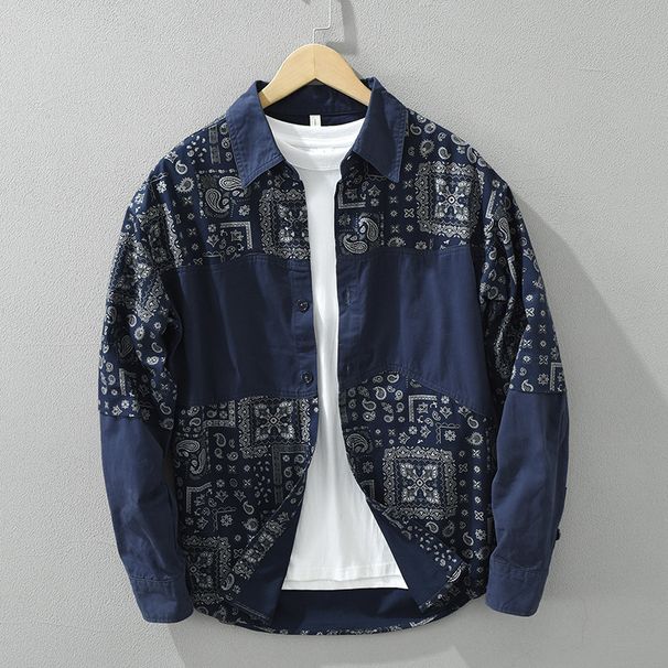 Nordmann 2025 Personalized Fashion Printed Lo Sleeve Shirt Men's Retro Versatile Artistic Loose Casual Top One Piece_viptrois.com