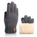 Wool knit touch screen gloves men's winter fleece thickened outdoor cold warm gloves_viptrois.com