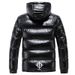 Men's Clothing Unisex Winter Puffer Jacket - Trendy Nylon Coated Hooded Coat With Fleece Lining For Couples (Glossy Black, Metallic Gray)_viptrois.com