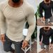 Loom 2023 Silk Pattern 2024 Autumn Winter New European And American Style Round Neck Solid Color Men's Knitted Sweater_viptrois.com
