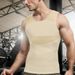 Pulse Men's Slim Fit Underwear Shaping Neoprene Quick-Dry Sweat-Wicking Chest Compression Tight-Fitting Hidden Abs Vest_viptrois.com