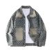 Men's Clothing Fashion Brand Retro Washed Distressed Jacquard Denim Jacket Loose Casual Versatile Full Print Couple Jacket_viptrois.com