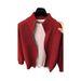 men's stand collar zipup knit cardigan – slim fit winter sweater (black/red/grey/apricot, m3xl)_viptrois.com