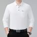 Hengyuan Sheep 100% Mercerized Cotton Long Sleeve T-Shirt Men's Spring And Autumn Thin Business Casual Turn-down Collar_viptrois.com