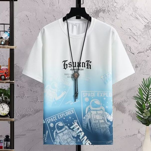 Manufacturer Wholesale Short-sleeve For Men, Summer Korean Trendy Simple Half-sleeve Tops, Hong Kong Style Loose Casual_viptrois.com