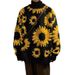 New autumn and winter vintage sunflower sweater for men and women, versatile and suitable for couples, long sleeved knit sweater_viptrois.com